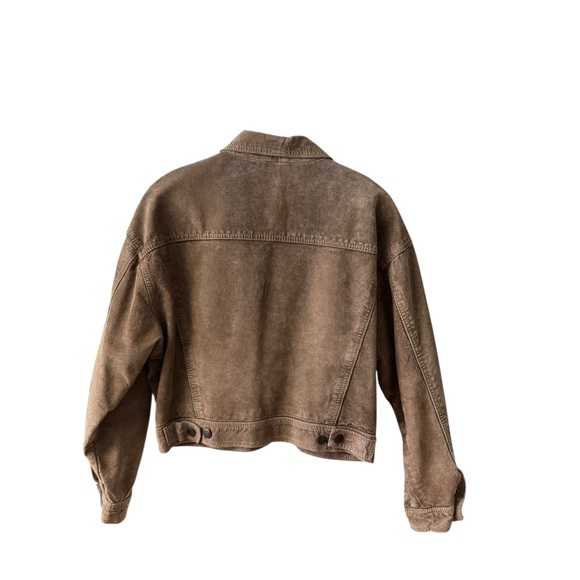 VINTAGE Sundance 100% Suede Leather Flight Jacket Size PS Brown Neutral 90’s - Picture 3 of 14